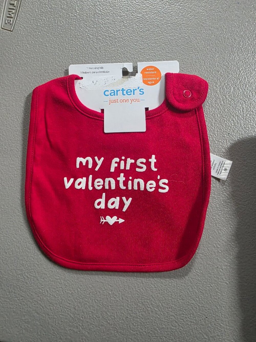 Carters Brand new baby Bib teething bib my first valentines day